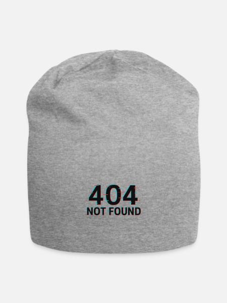 Glitch 404 Not Found - Jersey Beanie - heather gray - Front