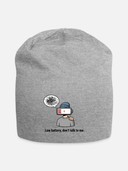 Low Battery VR Mood - Jersey Beanie - heather gray - Front