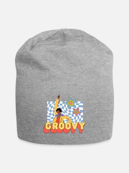 Groovy Dancer Retro Vibes - Jersey Beanie - heather gray - Front