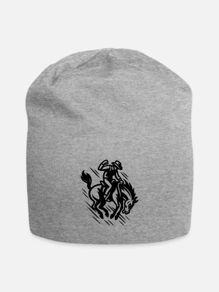 Rodeo Rider Silhouette - Jersey Beanie - heather gray