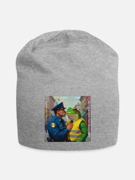 Animal forces (Freedom Frog) - Police's role - Jersey Beanie - heather gray - Front