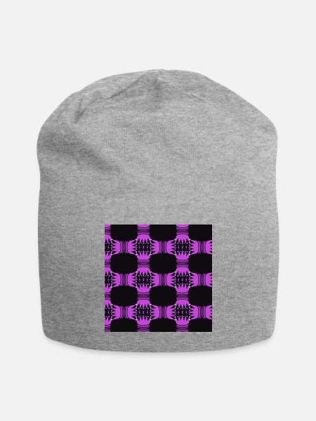 Violet Lattice Crown Pattern - Jersey Beanie - heather gray
