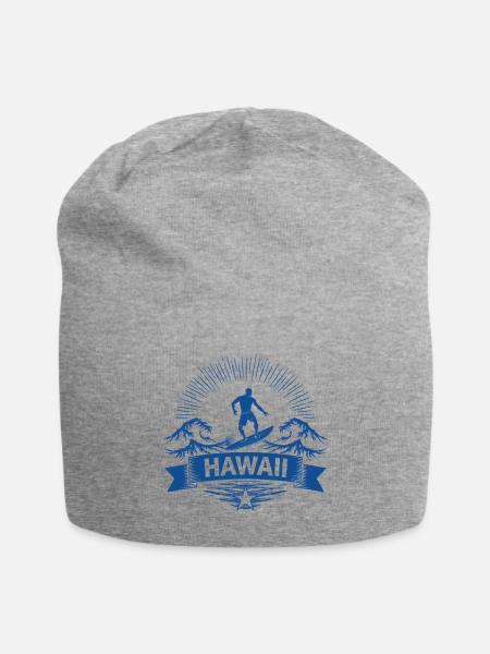 Hawaii Surf Crest Design - Jersey Beanie - heather gray - Front