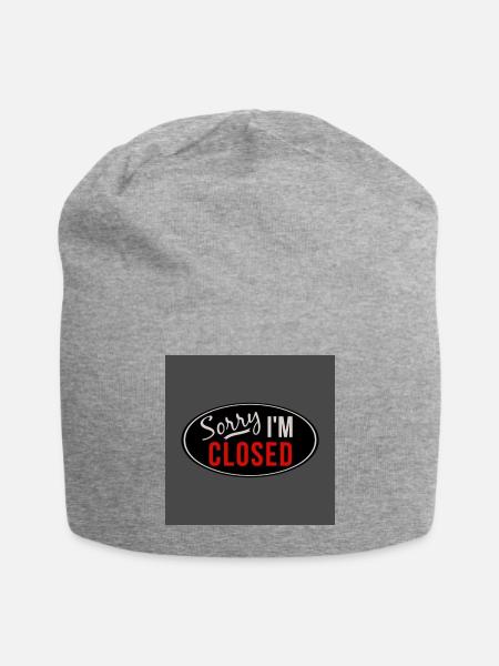 Sorry I’m Closed Sign - Jersey Beanie - heather gray