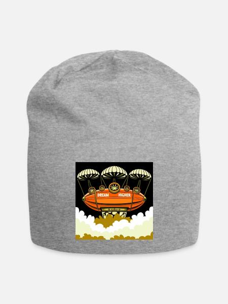 Dream Higher Airship - Jersey Beanie - heather gray - Front