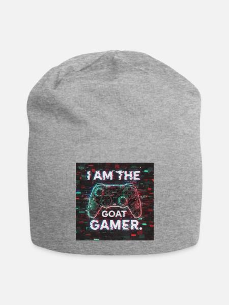 Digital Glitch GOAT Gamer - Jersey Beanie - heather gray - Front