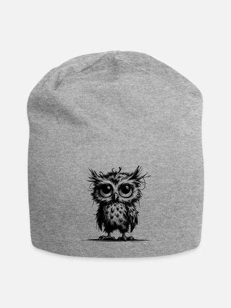 Tired Owls Guardians Of The Forest - Jersey Beanie - heather gray - Front