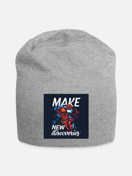 Make New Discoveries Skull Dive - Jersey Beanie - heather gray - Front