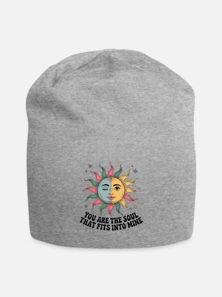 Sun and Moon Soul Bond - Jersey Beanie - heather gray - Front