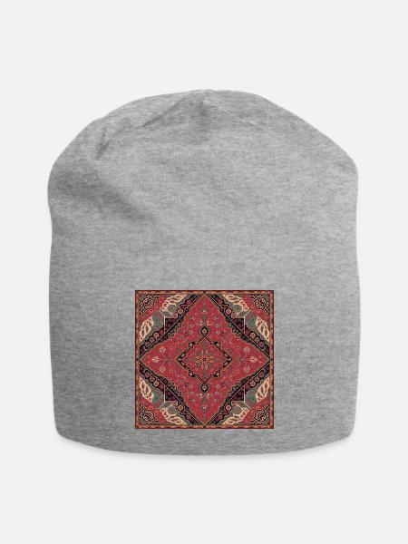 Persian Garden Diamond Rug - Jersey Beanie - heather gray - Front