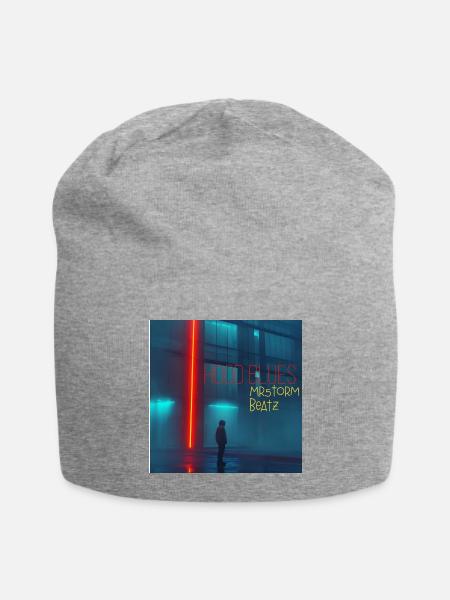 Hood Blues Neon Night - Jersey Beanie - heather gray - Front