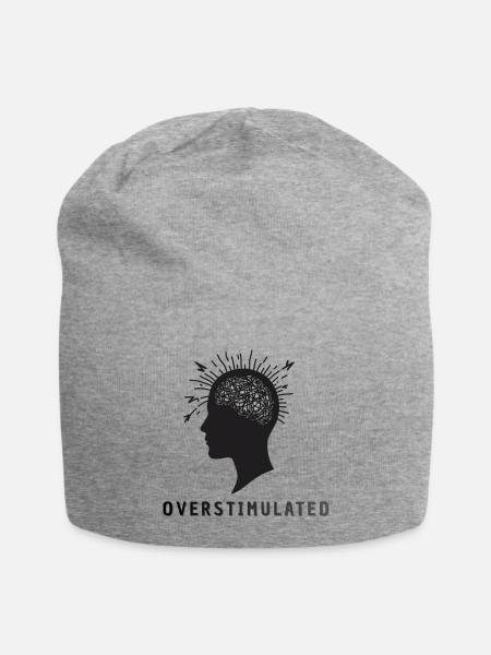 Overstimulated Brain Silhouette - Jersey Beanie - heather gray - Front