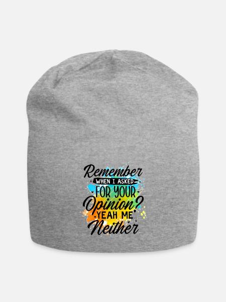 Rainbow Opinion Snark Tee - Jersey Beanie - heather gray - Front
