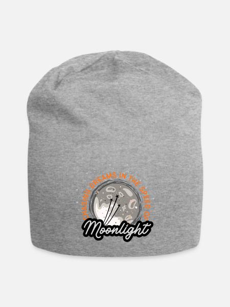 Chasing Dreams | Moonlight Moon Art - Jersey Beanie - heather gray - Front