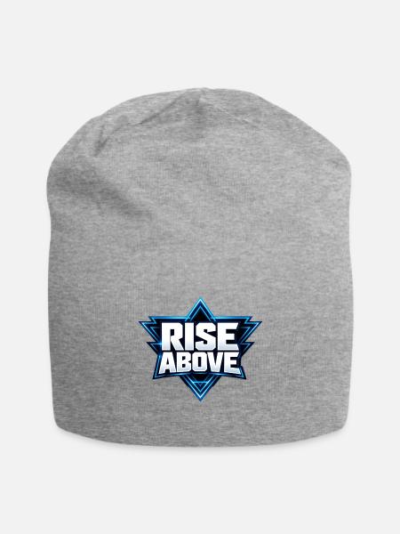 Blue Neon Rise Above - Jersey Beanie - heather gray - Front