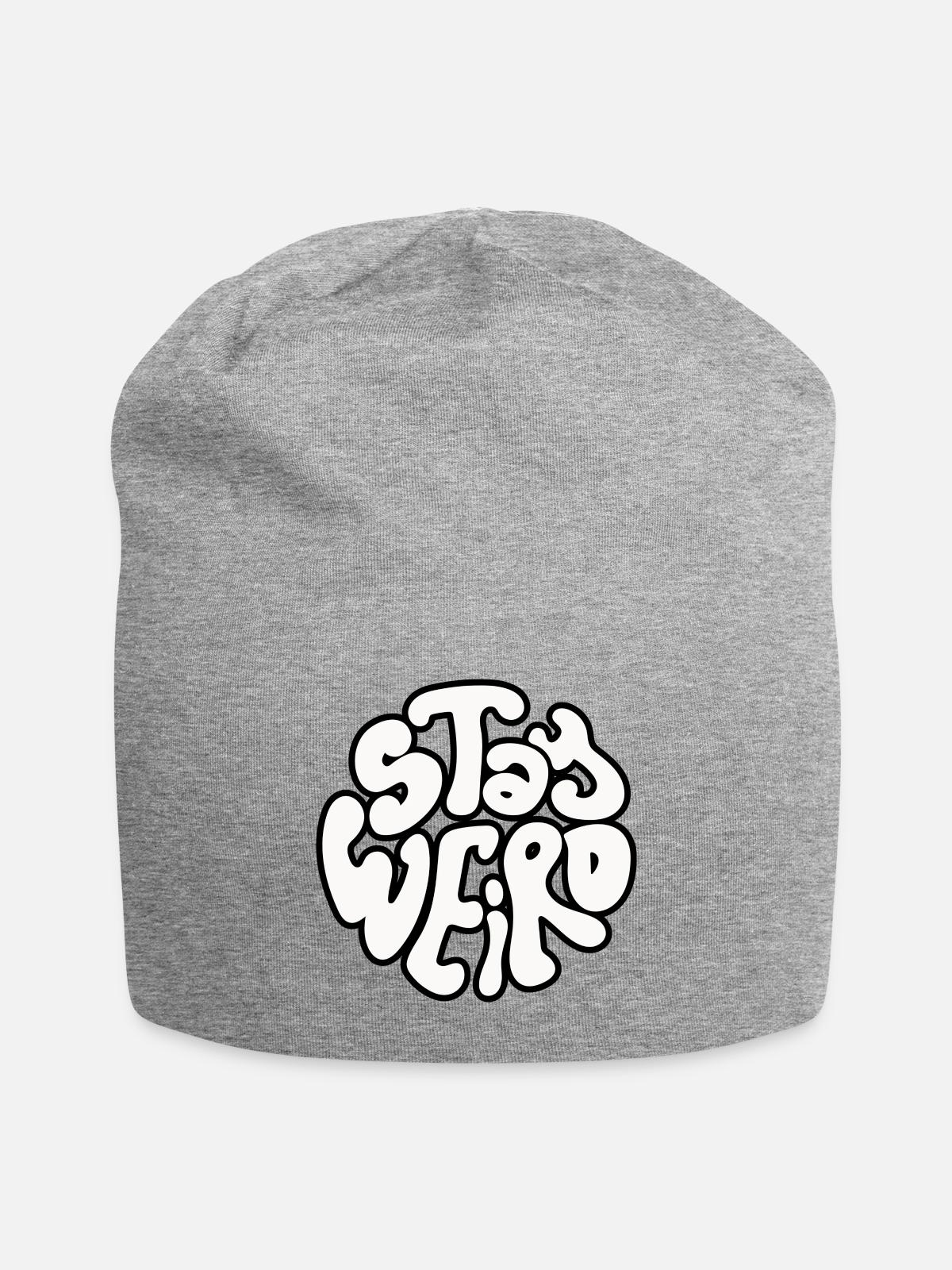 Stay Weird Retro Circle Text - Jersey Beanie - heather gray - Front