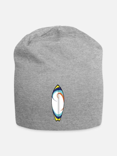 Vibrant Surfboard Arc - Jersey Beanie - heather gray - Front