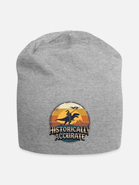 Knight on Dino at Sunset - Jersey Beanie - heather gray