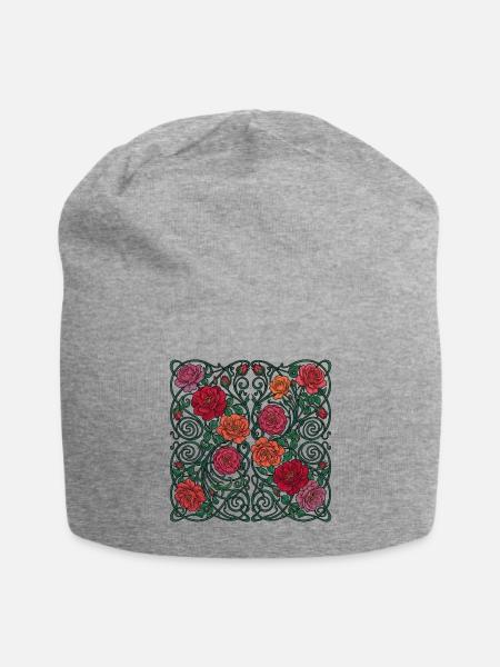 Nouveau roses - Jersey Beanie - heather gray