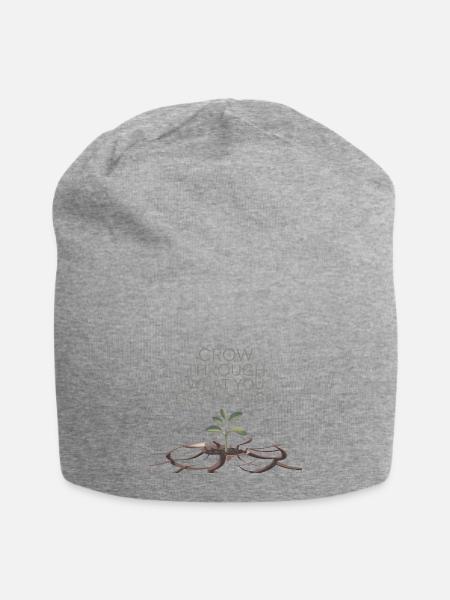 Grow Through What You Go Through - Jersey Beanie - heather gray - Front