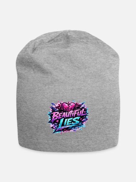 Beautiful Lies Neon Graffiti - Jersey Beanie - heather gray - Front