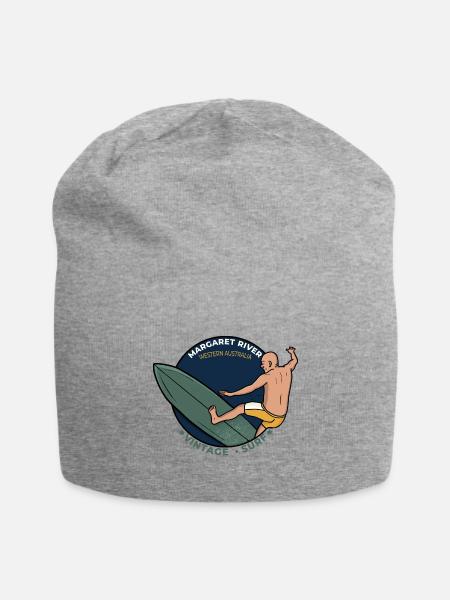 Vintage Margaret River Western Australia Surf - Jersey Beanie - heather gray