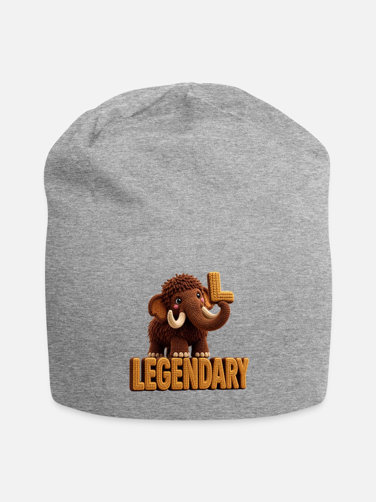 Legendary Mammoth — Bold Letter Art - Jersey Beanie - heather gray - Front