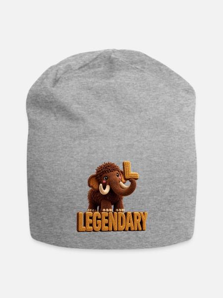 Legendary Mammoth — Bold Letter Art - Jersey Beanie - heather gray - Front