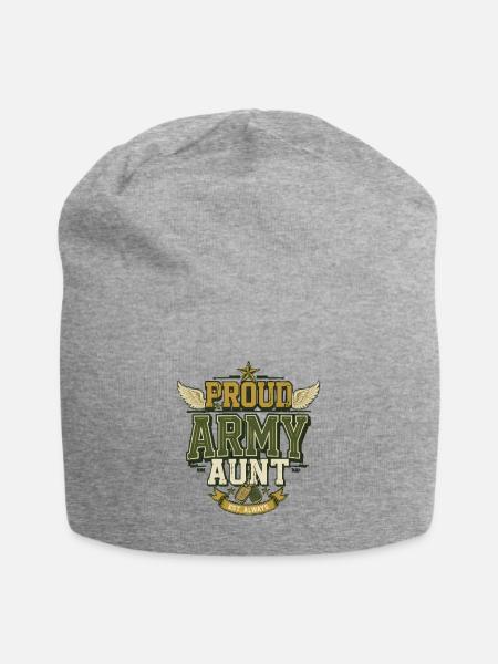 Proud Army Aunt Tee - Jersey Beanie - heather gray - Front