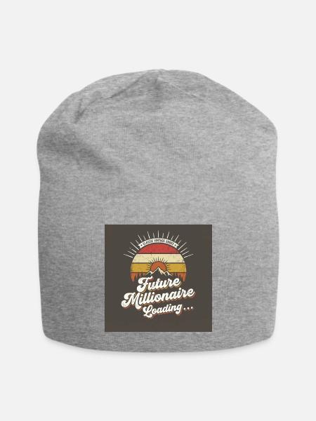 Future Millionaire Loading Retro Sun - Jersey Beanie - heather gray - Front