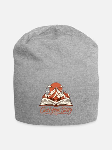 Own Your Story Mountain Book - Jersey Beanie - heather gray
