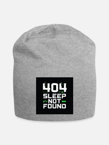 404 Sleep Not Found Cybersecurity Tee - Jersey Beanie - heather gray - Front