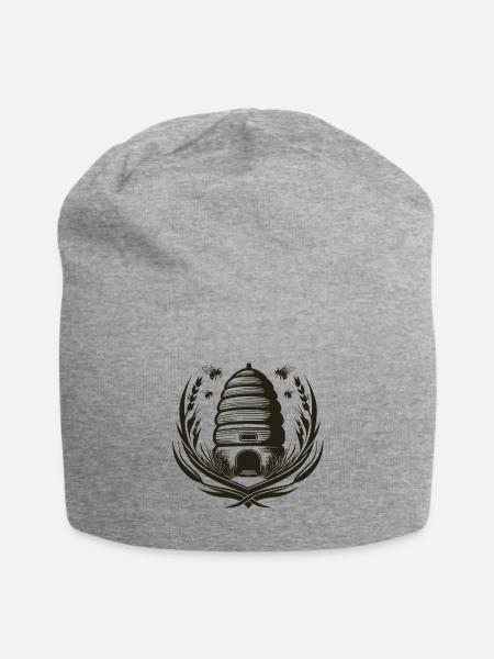 Vintage Beehive Wheat T-Shirt Art - Jersey Beanie - heather gray - Front