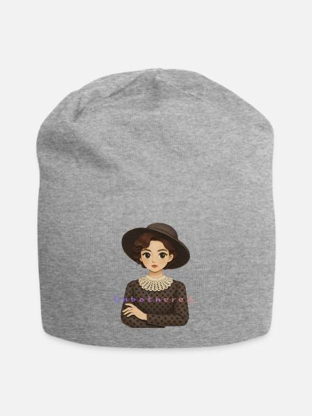 Unbothered Victorian - Jersey Beanie - heather gray - Front
