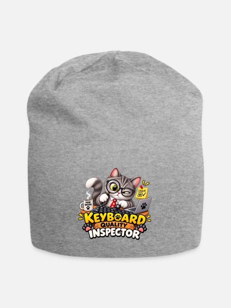 Keyboard Quality Inspector - Jersey Beanie - heather gray - Front