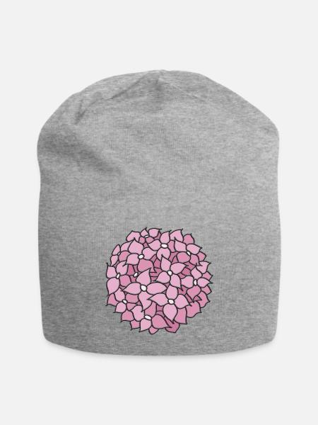 Pale Pink Hydrangea (Small) - Jersey Beanie - heather gray