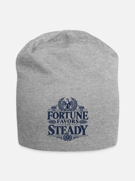 Fortune Favors the Steady - Jersey Beanie - heather gray - Front