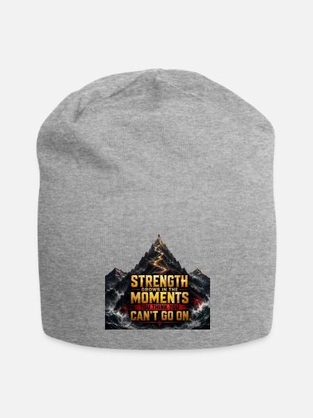 Strength Grows in the Moments - Jersey Beanie - heather gray - Front