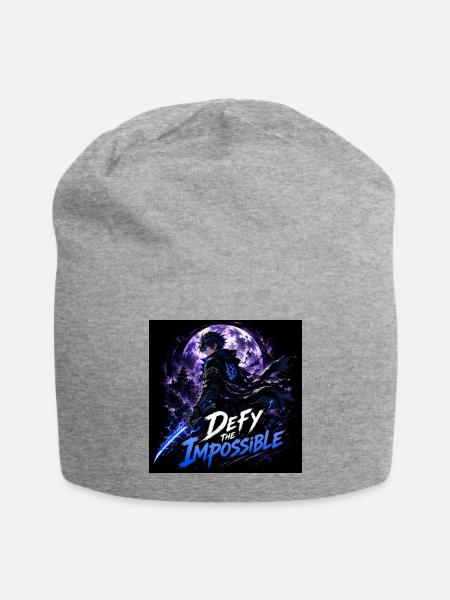 Defy the Impossible – Dark Warrior Fantasy - Jersey Beanie - heather gray - Front