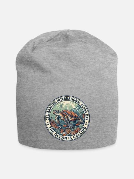 Oceanic Odyssey: Dive into the Sea! - Jersey Beanie - heather gray - Front