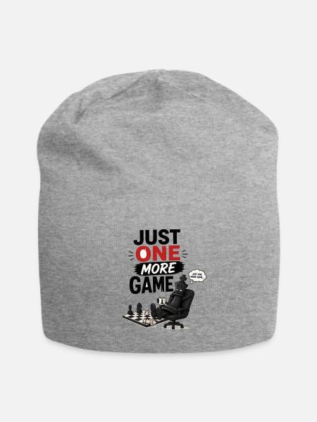 Just One More Game Chess Meme - Jersey Beanie - heather gray - Front