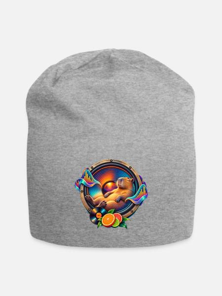 Sunset Groove Rodent - Jersey Beanie - heather gray - Front