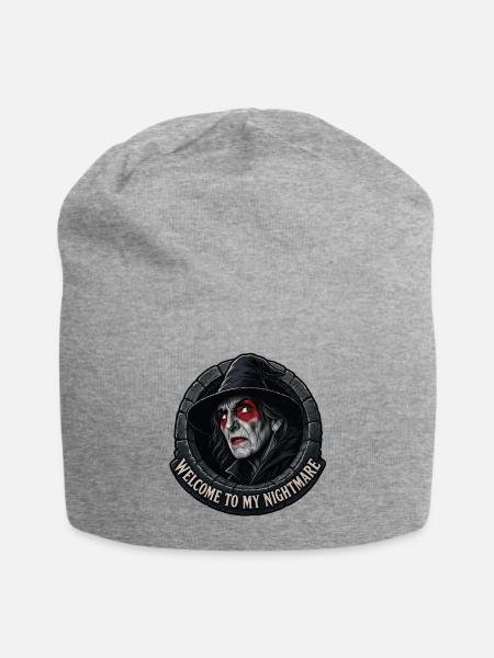 Nightmare Witch in Stone Ring - Jersey Beanie - heather gray - Front