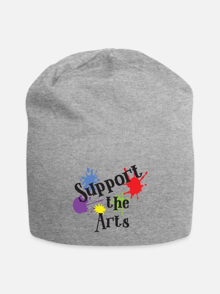 Support the Arts splatter - Jersey Beanie - heather gray - Front