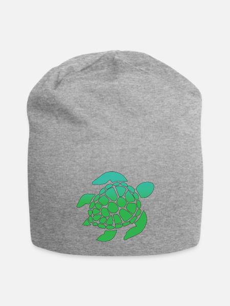 Green Sea Turtle Ocean Swimming - Jersey Beanie - heather gray - Front