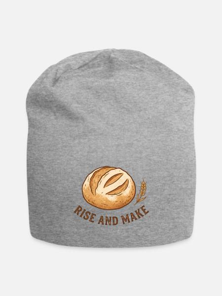 Rise and Make Loaf - Jersey Beanie - heather gray - Front