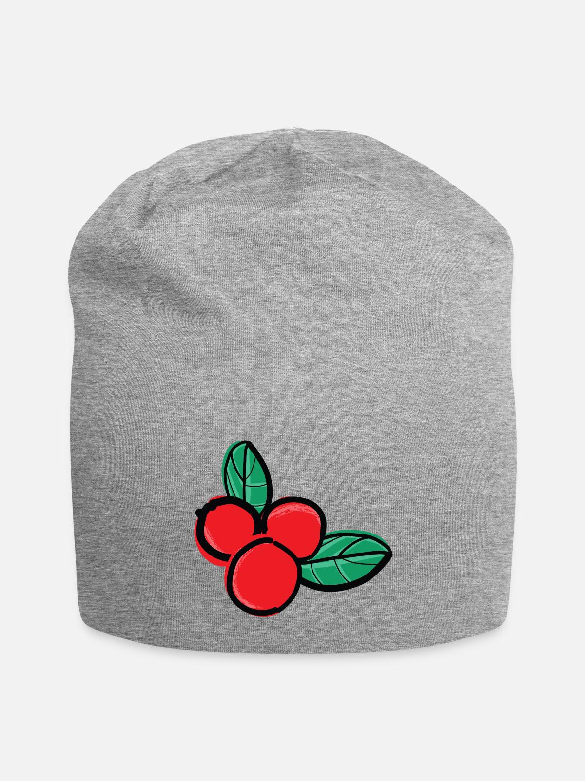lingonberries berry fruit - Jersey Beanie - heather gray - Front