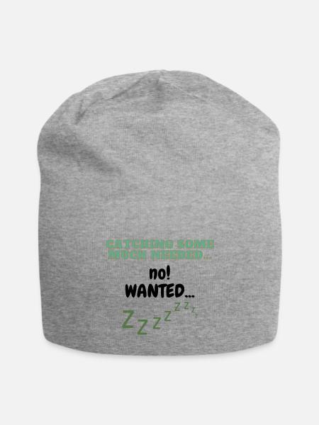 Naps wanted - Jersey Beanie - heather gray - Front