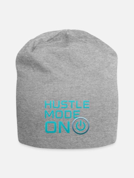 Hustle Mode On Power Button - Jersey Beanie - heather gray