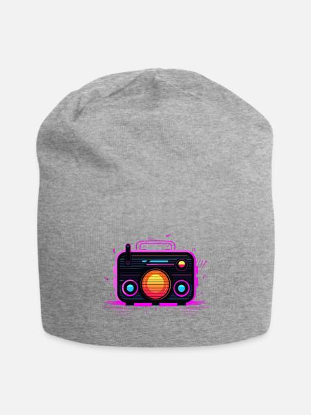 Retro Radio Retrowave - Jersey Beanie - heather gray - Front